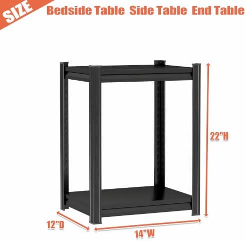 PRESTELION Garage Shelving Side Table Adjustable Metal Storage Shelves