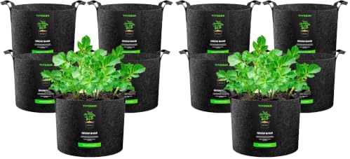 VIVOSUN 10-Pack 20 Gallon Plant Grow Bags, Heavy Duty Thickened Nonwoven Fabric Pots with Handles