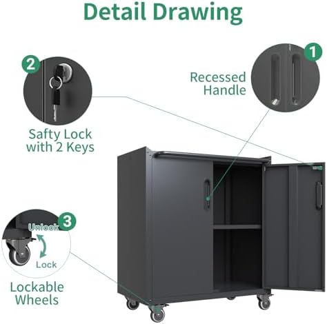 10-Piece Heavy Duty Steel Garage Cabinet System | All-in-One Modular Garage Cabinet Set for Ultimate Workshop Organization | Easy Assembly Garage Storage Cabinets & Tool Bench (Black)