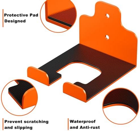 JNIHEEP Garage Organizer Trimmer Rack,Garden Power Tool Hanger,3Pack,Orange