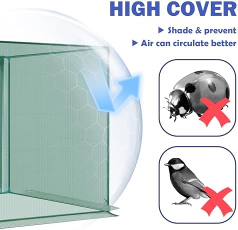 6.5'x10' Crop Cage Plant Protection Tent with Zippered Doors, Pest Guard Cover for Vegetable Garden, Raised Beds, Fruits & Outdoor Plants, Dark Green