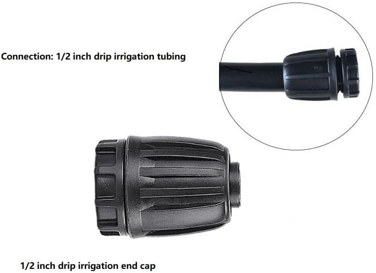 1/2 inch Drip Irrigation Fittings End Caps 10 Pack