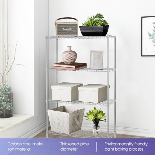 PayLessHere | 4-Tier Wire Shelf | 36"x14"x54" | Chrome | Adjustable Racks | Heavy-Duty Storage Shelves, Holds Upto 1000 lbs | Rust-Resistant, No-Tool Assembly | for Home, Garage Shelving