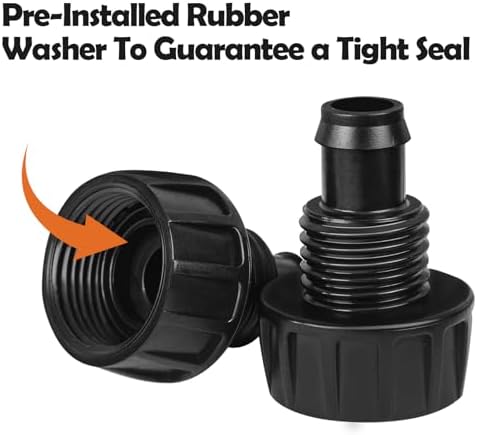 Hose To 1/2 Inch Irrigation Tubing Adapter, 3 Pack Faucet Garden Hose Adapter 3/4" To 1/2" Drip Tube 3/4 Inch FHT To 1/2 Inch Drip Adapter Fittings for Garden Irrigation System