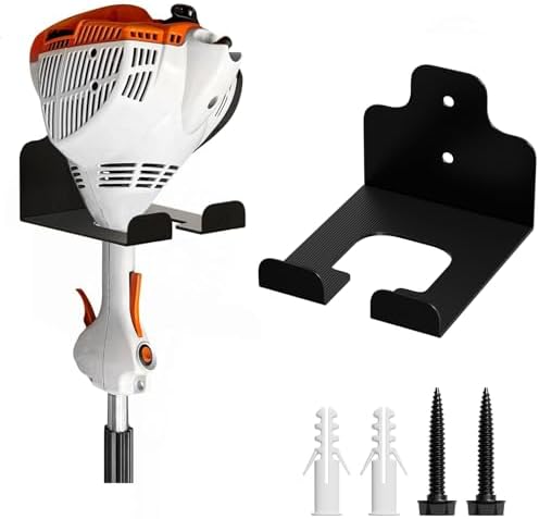 JNIHEEP Garage Organizer Trimmer Rack, Garden Power Tool Hanger Weed Whackers Holder Wall Mounted for Grass Trimmer, Hedge Trimmer, Garage Trimmer, Garden Tools,1 Pack