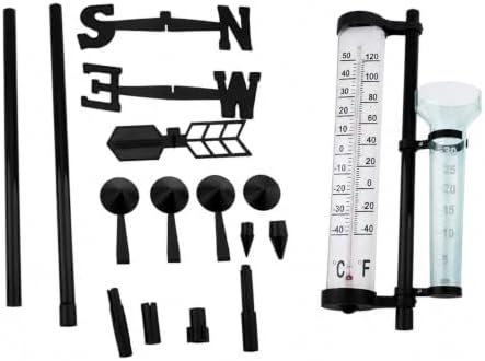 Rain Gauge Outdoor, Weather Station Kit Rain Gauge Thermometer Anemometer 3 in One