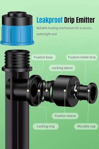 MIXC Quick-Connect Drip Irrigation Emitters for 1/4" Drip Irrigation Tubing