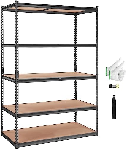 VEVOR Storage Shelves 5-Tier Adjustable 2000 lbs 48"x24"x72" Shelving Unit
