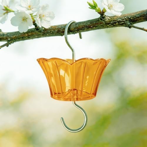 3oz Plastic Ant Moat for Hummingbird Feeder, 4-Pack Yellow Insect Guards