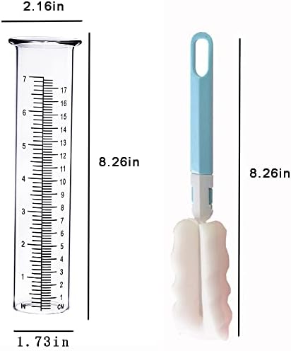 BIUWING 7 inch Rain Gauge Replacement Tube Glass for Yard Garden and Outdoor Home, with Tube Brush, Best Rated,2 Packs