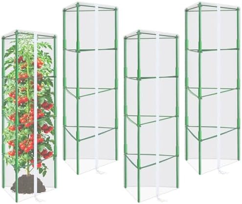 ZeeDix 61x16.1 in Garden Tomato Plant Cover Netting for Tomato Cage