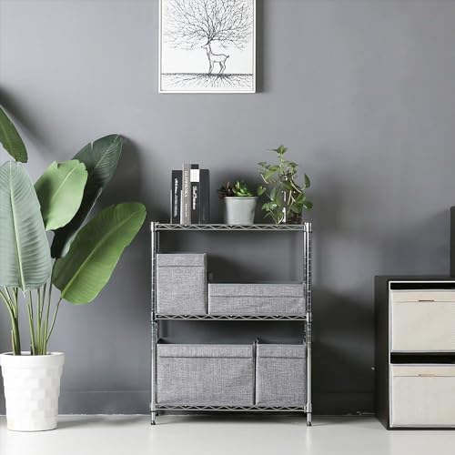 PayLessHere | 3-Tier Wire Shelf | 23"x13"x30" | Chrome | Adjustable Racks | Heavy-Duty Storage Shelves, Holds Upto 450 lbs | Rust-Resistant, No-Tool Assembly | for Home, Garage Shelving