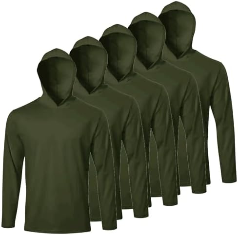 LeeHanTon Men's Sun Shirts Sun Protection Hoodie Shirt UPF 50+ Long Sleeve Work Athletic Shirt with Hooded for Fishing Hiking