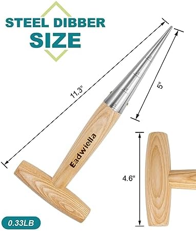 Dibber with 5 Inch Measurements Seed Dibber Garden Tool Hand Dibbler Seed Planter Tool Seed Dispenser Hole Digger for Planting Small Seeds Seedlings Sowing Seeds Transplanting Plants
