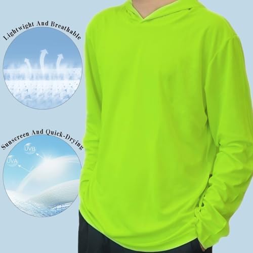 LeeHanTon Men's Sun Shirts Sun Protection Hoodie Shirt UPF 50+ Long Sleeve Work Athletic Shirt with Hooded for Fishing Hiking