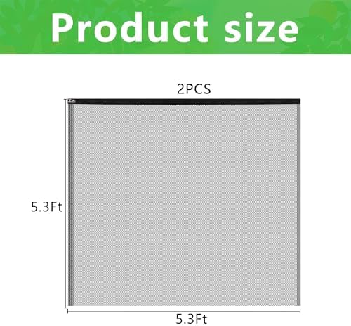 2 Pcs Black Large Fruit Tree Netting with Zipper and Drawstring, 5.3 x 5.3 Ft Breathable Mesh Garden Bird Netting Plant Cover, Insect Bird Barrier Net Mesh for Protect Plants from Squirrel Bugs
