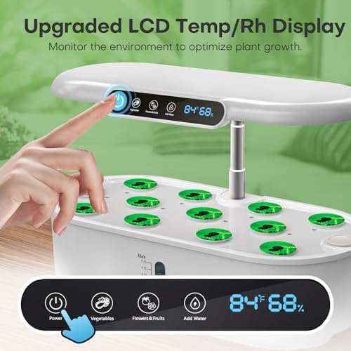 Ahopegarden Hydroponics Growing System: 12 Pods with Smart Env.Detection