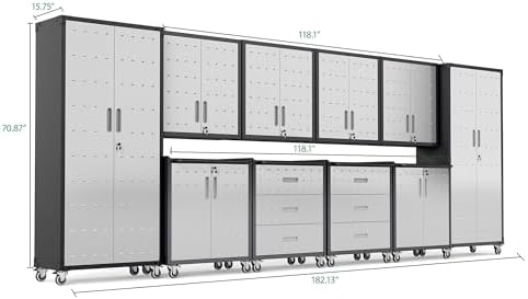 10-Piece Heavy Duty Steel Garage Cabinet System