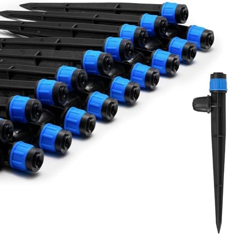 Adjustable Drip Irrigation Emitters for 1/4" Tubing, 25pcs