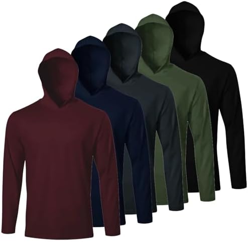 LeeHanTon Men's Sun Shirts Sun Protection Hoodie Shirt UPF 50+ Long Sleeve Work Athletic Shirt with Hooded for Fishing Hiking