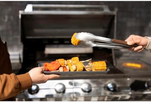 Tongs and Spatula Set of 3, Heavy Duty Stainless Steel, Wood Handle