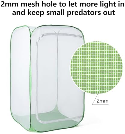 23.6" Outdoor Mesh Plant Enclosure, Plant Cover for Pests, Bird and Pest Protection Guard for Fruit, Vegetables, Flowers and Herbs Pop-Up Cage 15.7 x 15.7 x 23.6 Inches