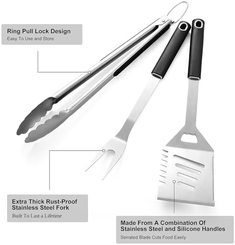 Griddle Accessories Kit - Heavy Duty Grill Tools Set, Grilling Accessories