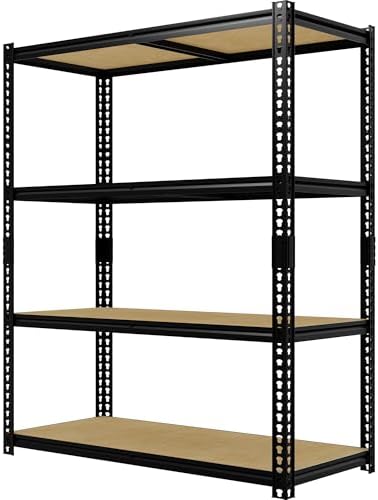 Heavy Duty Garage Storage Shelves, 2000 Lbs Capacity, 4-Tier Adjustable Storage Shelving Unit, 40" L x 20" W x 60" H Metal Shelving Racks for Kitchen Pantry Basement Bathroom Laundry
