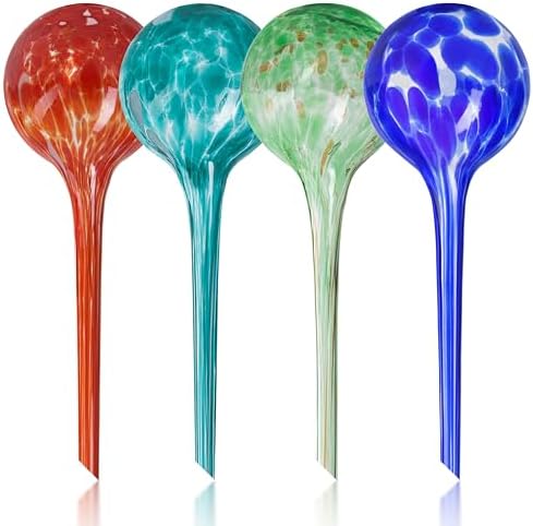 Plant Watering Globes Set of 4, Large - Glass Self Watering Globes