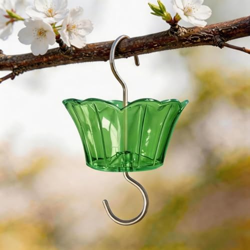3oz Plastic Ant Moat for Hummingbird Feeder, 2-Pack Green Insect Guards