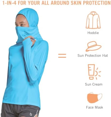 baleaf Women's SPF Shirts Long Sleeve Shirts UPF 50+ Hoodie Rash Guard
