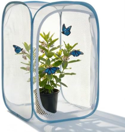 Insect & Butterfly Habitat Cage, Portable Pop-Up Terrarium with Mesh Sides, Bug Catching & Observation Enclosure for Caterpillars, Small Insects, Outdoor & Classroom Use, 24 Inches Tall