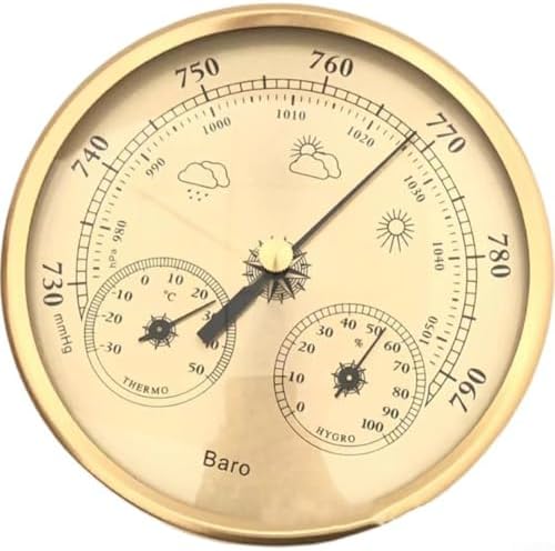 3 In 1 Barometer Thermometer Hygrometer, Outdoor Barometer Thermometer Hygrometer, Weather Prediction Tool 130MM Thermometer & Hygrometer With Atmospheric Pressure Gauge