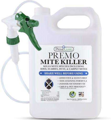 Premo Guard Natural Mite Spray, Kills Dust, Bird, Carpet, and Other Mites