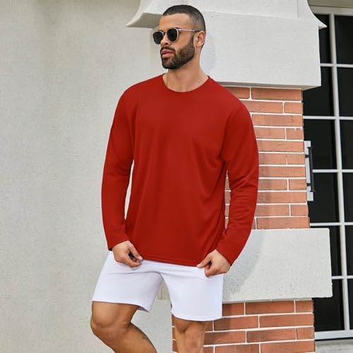 LeeHanTon Men's Sun Shirts Sun Protection Hoodie Shirt UPF 50+ Long Sleeve Work Athletic Shirt with Hooded for Fishing Hiking