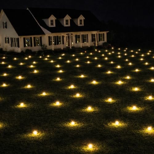 Cover Your Entire Lawn with Lights in Minutes – Outdoor LED Yard Lighting Decoration – No Ladders or Tools – Lawn Lights – for Christmas, Weddings & Events – 2827 sq ft Each – 36-10 Model, Warm White