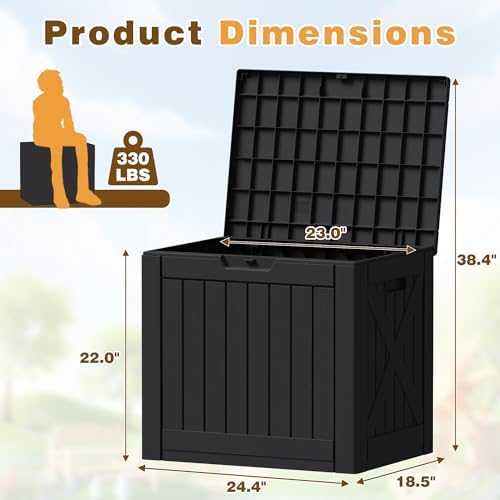 Flamaker Resin Deck Box 40 Gallon Waterproof Outdoor Storage Box