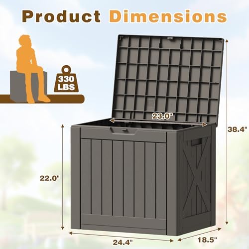 Flamaker Resin Deck Box 40 Gallon Waterproof Outdoor Storage Box