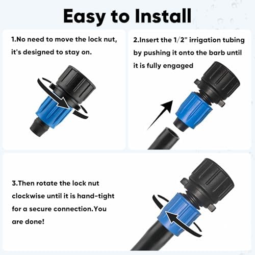 Drip Irrigation Tubing Hose Connector 3/4" to 1/2" Adapter 3-Pack