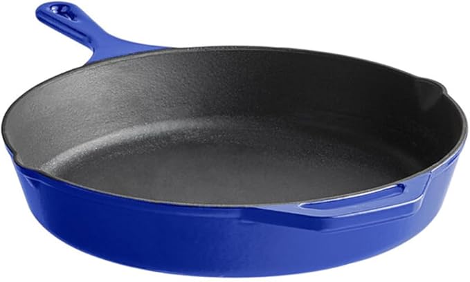 Commercial Grade, Cast Iron Enameled Cookware Skillet 8”, Blue