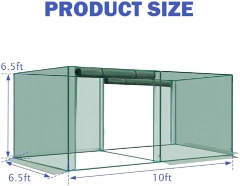 6.5'x10' Crop Cage Plant Protection Tent with Zippered Doors, Pest Guard Cover for Vegetable Garden, Raised Beds, Fruits & Outdoor Plants, Dark Green