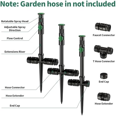 Flexible Sprinkler System, Above Ground DIY Irrigation Kit