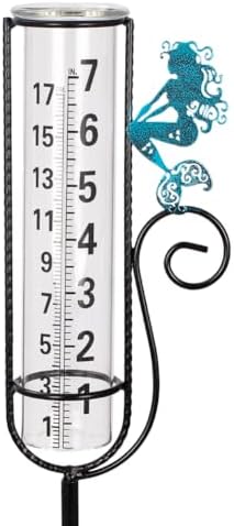 Stargarden Rain Gauge Outdoor, Mermaid Rain Gauge with Metal Stake