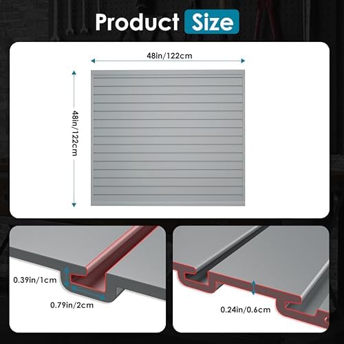 Brakki Slat Wall Paneling 4x4 Ft, Slatwall Garage Organizer Storage System