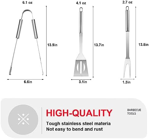 BBQ Grill BBQ Accessories, Stainless Steel Grill Tools Grilling Accessories Grill Set Barbecue Grill Accessories for Outdoor Grill, BBQ Tools Grill Utensils Grilling Tools