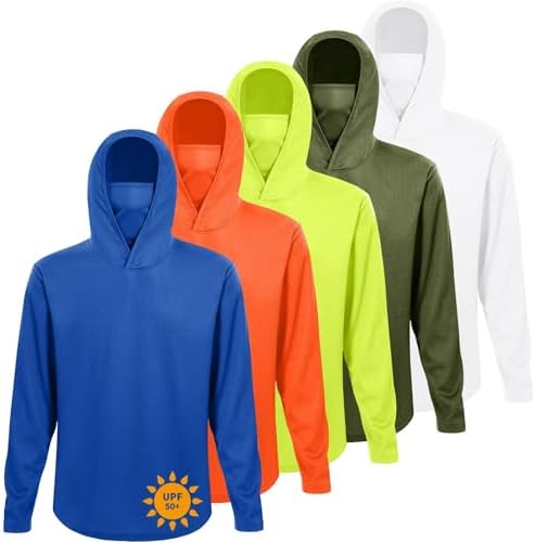 LeeHanTon Men's Sun Shirts Sun Protection Hoodie Shirt UPF 50+ Long Sleeve Work Athletic Shirt with Hooded for Fishing Hiking