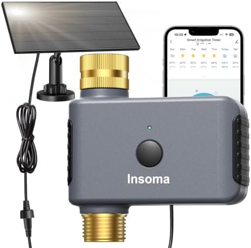 Solar WiFi Water Timer,Solar Hose Timer for Garden,365Day Power,Brass Value