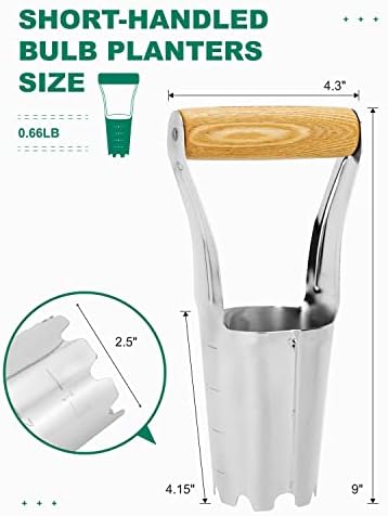 4 Inch Grass Plug Planter, Pro Plugger with Depth Marker & Sharp Teeth