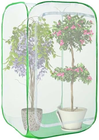 36" Garden Mesh Plant Enclosure Cover, Pop-up Garden Mesh Plant Cover for Pests, Bird and Pest Protection Guard for Fruit, Vegetables, Flowers and Herbs(1Pcs 24x24x36in Having Bottom)