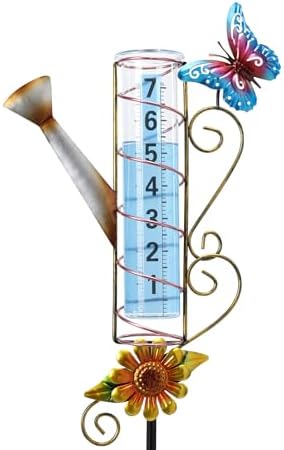 Rain Gauge Outdoor, Kettle-Shape Rain Gauges for Yard Patio Lawn Decor